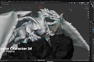 create 3d creature model, dragon, monster with 3d rigging for ue5 and unity game