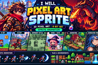 pixel art sprite, 2d pixel art, 8 bit art, sprite animation character design