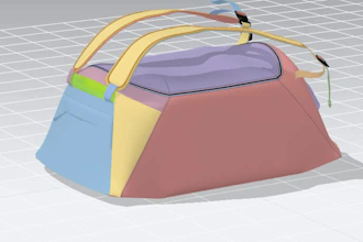 3d bag in clo3d with pattern and tech pack for production