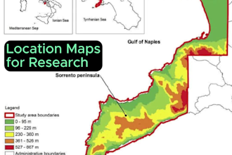 a professional location map for research papers