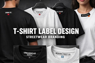 design custom tshirt label design, jersey, streetwear, clothing label design