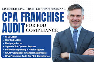 prepare CPA franchise audit for fdd compliance with gaap signed opinion report