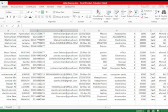 clean, format and organize messy excel or CSV data