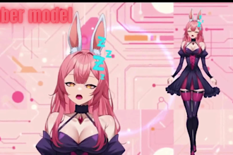 design live2d vtuber model with vtuber rigging anime model vtuber ref sheet