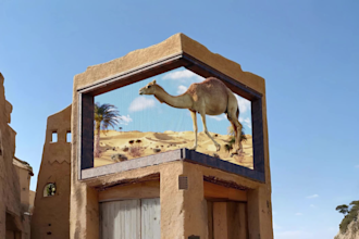 create realistic 3d anamorphic billboard animation