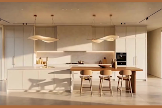 design kitchen interior in 3d and render