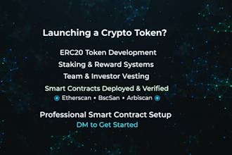 create your erc20 token, staking and vesting smart contracts