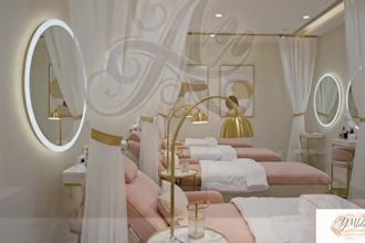 a luxury feminine monogram logo for nail or beauty business