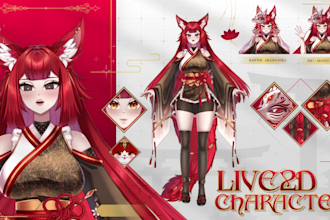 vtuber model lived 2d vtuber model anime vtuber model rigging vtuber commission