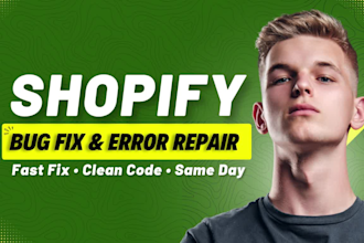fix shopify bug, shopify error, shopify liquid and custom coding issues