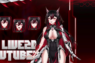 high quality vtuber model, vtuber rigging live2d vtuber, vtuber commission