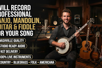 record professional banjo, mandolin, guitar and fiddle for your song
