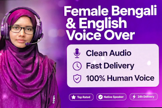 natural female bengali and english voice over