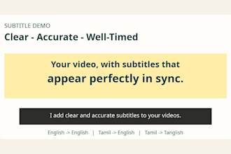 make english and tamil subtitles