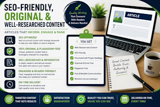 write SEO tech articles and blog posts