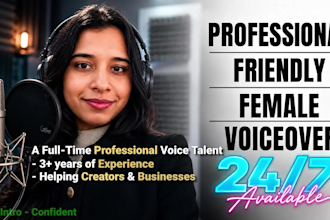 record friendly, professional voice over, today