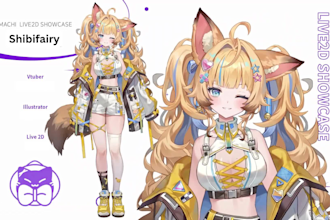 draw and rigging high quality anime vtuber design twitch emote streaming overlay