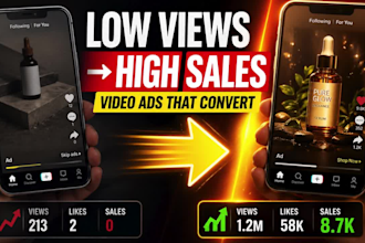 create tiktok, instagram, facebook commercial video ads and promo videos