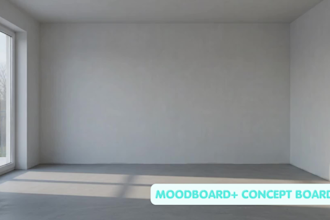 create a professional interior design moodboard and concept board