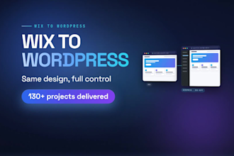 convert wix to wordpress website with elementor or divi