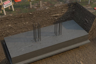 create 3d structural engineering animation for footing, column and reinforcement