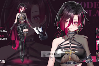 design and rig custom live 2d vtuber model 3d vtuber live2d vtuber rigging model