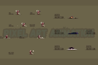 make pixel art animation sprite sheet retro 8bit loop animated game sprite