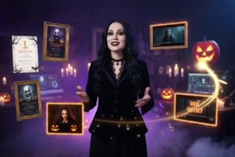 create a scary halloween video invitation or greeting