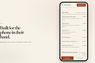 build a one page restaurant website with your menu
