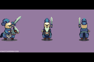 create pixel art spritesheet and animation for indie games