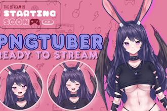 create cute anime png tuber avatar for vtubers and streamers
