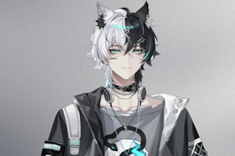 create custom male vtuber female live 2d model furry anime style 2d vtuber model
