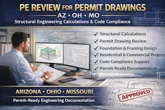 pe stamp as licensed structural engineer ohio missouri arizona permit drawings