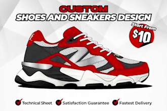 make a custom shoe sneakers footwear design for manufacture
