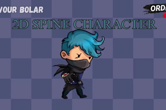 create 2d character rigging, unity ready, game animation and vfx