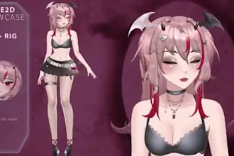 design vtuber model live2d vtuber rigging anime character design live2d model