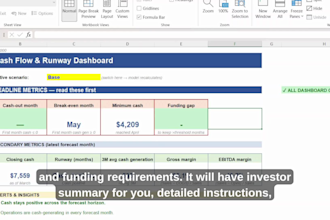 build a startup runway and cash flow model for your fundraise