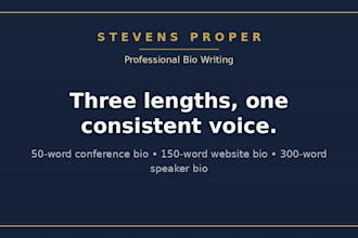 write a professional bio for linkedin, websites, and business profiles