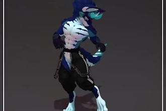 custom furry vrchat avatar fursona anthro avatar with physbones unity PC quest