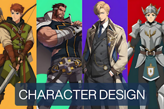 draw a custom anime character reference sheet and turnaround for oc or vtuber