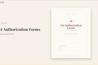 design pet care printables, pet sitter forms and vet forms