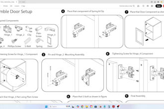make the installation manual with an exploded view
