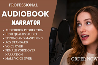 produce a professional audiobook narration ready for acx and audible