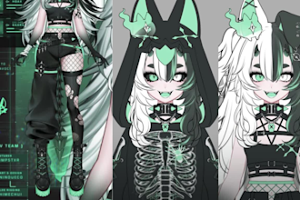 rig live2dvtuber model anime art animaze model for streaming vtuber studio