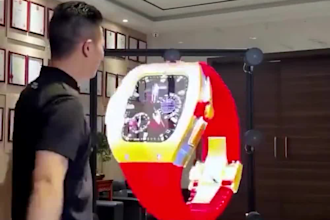 cinematic 3d hologram fan video, holographic 3d animation, 3d product animation