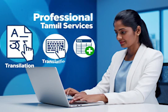 do professional english to tamil translation and typing