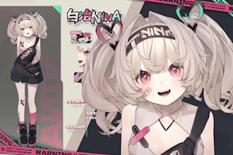 draw and rig your live2d vtuber model for streaming vtuber studio with cubism
