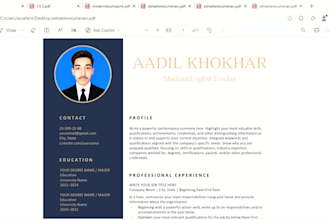 design a professional and modern CV resume