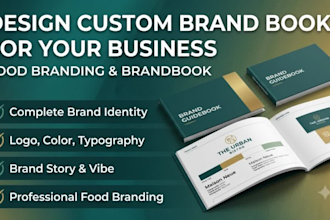 design custom brand book for your business, brandbook and food branding