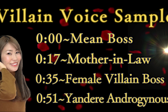female villain voice acting